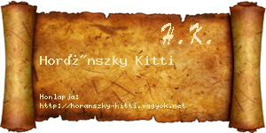 Horánszky Kitti névjegykártya